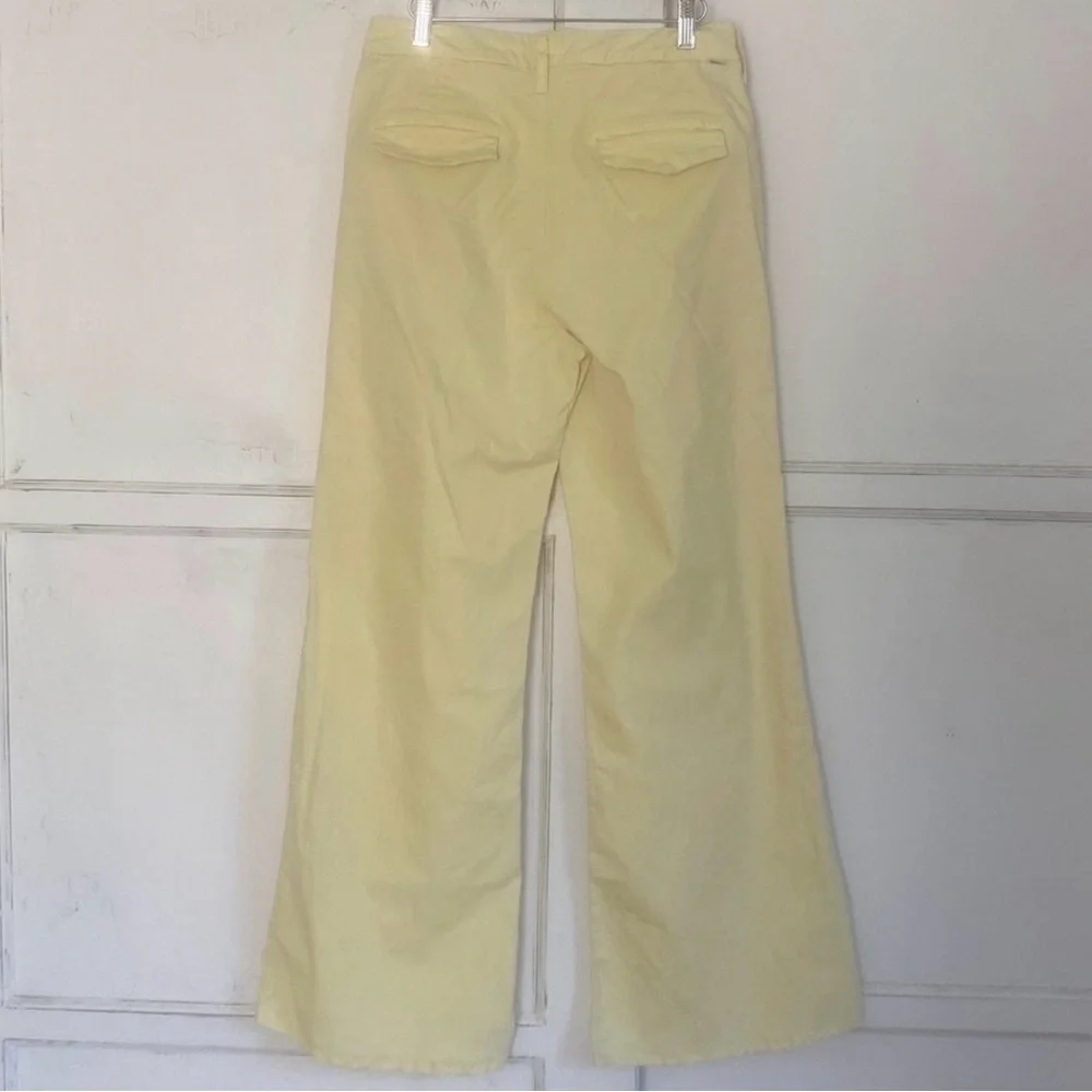MOTHER  “The Roller Prep” Wide Leg Pants in butter yellow color “Killing Time” - Picture 3 of 11